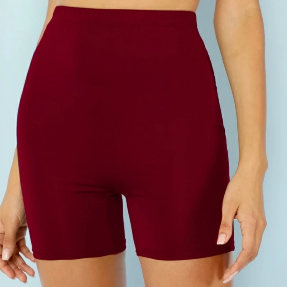 ❤ High Rise Biker Shorts- Red ❤
